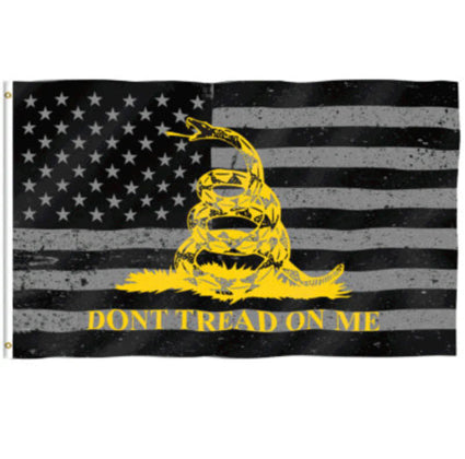 Dont Tread On Me Flag 3x5 - Double Sided Black American Made in USA Gadsden Flags 3Ply Heavy Duty Durable Tea Party Libertarian USA Outdoor Banner