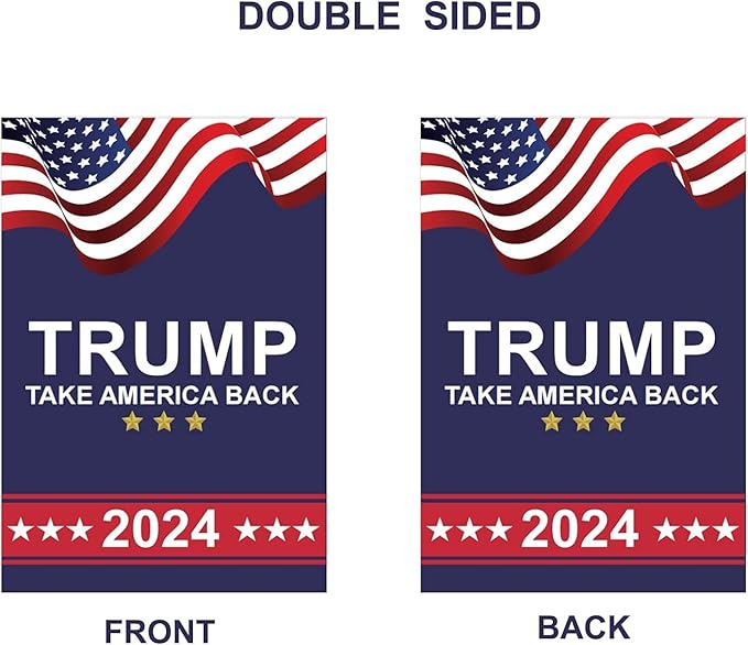 Trump 2024 Flag Garden Flags 28x40 House Flag Trump 2024 Take America Back Donald Trump President American Patriotic for Yard 28 x 40 Inches