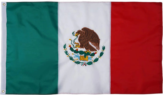 Mexican Flag 3x5 Double Side Bandera de Mexico MX National Flag Outdoor with 2 Brass Grommets