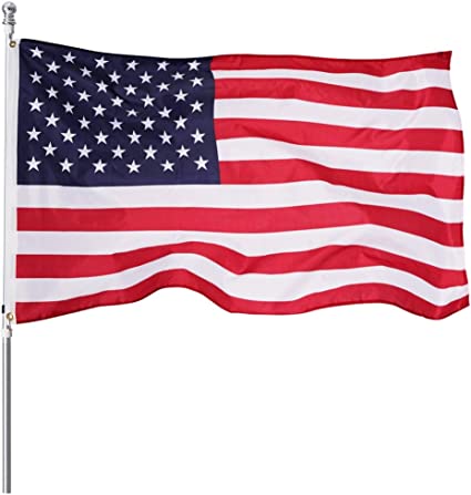 American Flag 3x5 Ft Double Side US Flags - Made in USA - Heavy Duty United State Outdoor USA Flags with 2 Brass Grommets for Outside