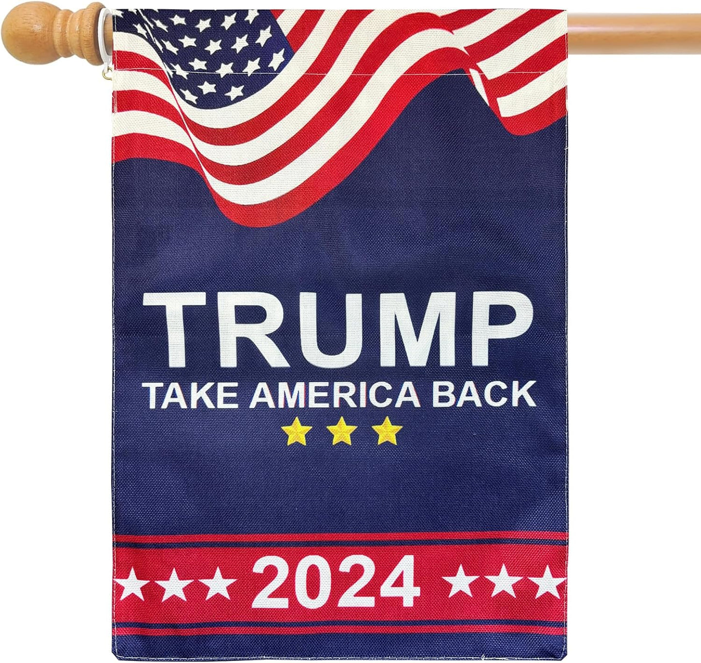 Trump 2024 Flag Garden Flags 28x40 House Flag Trump 2024 Take America Back Donald Trump President American Patriotic for Yard 28 x 40 Inches