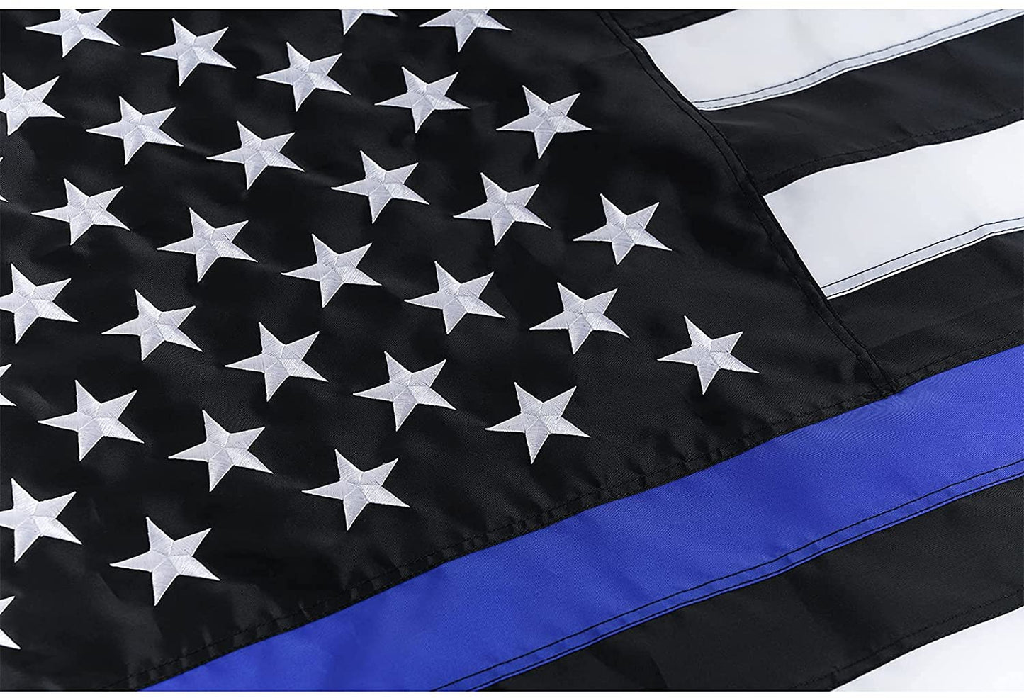 Thin Blue Line Flags 2x3 Outdoor Made in USA - Embroidered Stars Police Flag, Heavy Duty Back The Blue Flag Stripe Blue Line Lives Matter Flags Banner with 2 Brass Grommets