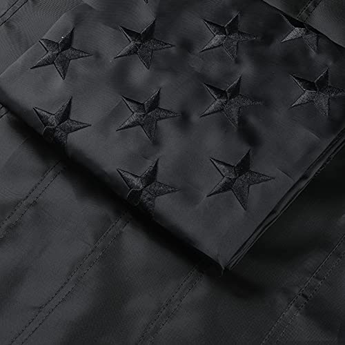 All Black American Flag - 4x6 Ft Outdoor American Black Flags Embroidered Stars Heavy Duty Blackout Tactical US Banner Made from Nylon Sewn Stripes Indoor with Brass Grommets (Black 4×6)