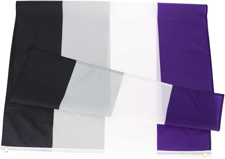 Asexual Pride Flag 3x5 Heavy Duty Polyester LGBT Asexual Omni sexual Equality Flags for outdoor wall with Brass Grommets & Durable Header