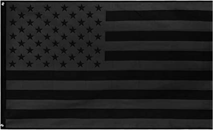 All Black American Flag - 3x5 Ft Outdoor American Black Flags Blackout Tactical US Banner Vivid and Fade Resistant Indoor with Brass Grommets