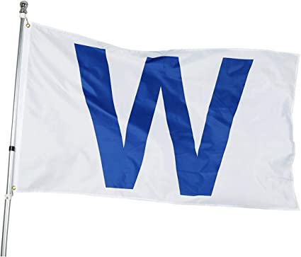 Chicago W Win Flag - 3x5 Feet Cub Win Combo Flags - Large Clubs Banner with 100% Super Polyester Material