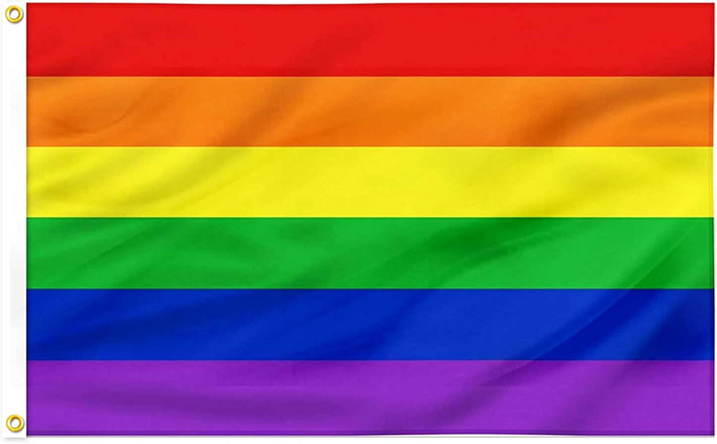 SYII Progress Pride LGBT Flag 4x6 Ft, Rainbow Gay Lesbian Bisexual Transgender Community Flags, Vivid Color LGBTQ Resistant UV Outdoor Banner with 2 Brass Grommets