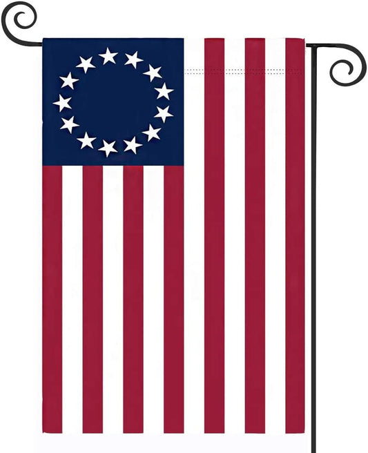 Besty Ross American Garden Flag 12 x 18- Ross Flags 13 Stars Patriotic Double Sided USA Small for Yard Decor