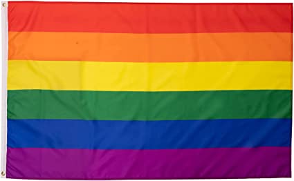 Rainbow Gay Pride Flag, LGBT Lesbian 3×5Ft Banner, Stripe Outdoor Flags, Fade Resistant Durable Polyester with 2 Brass Grommets, Double Stitched for Home Room Wall Decoration Outside/Inside Use