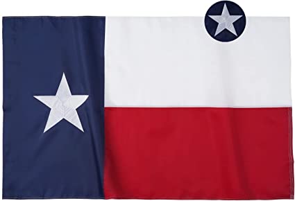 Texas Flag Sleeved TX State Flags 3x5 Outdoor Made in USA Embroidered Star Heavy Duty Nylon Sleeve with Vivid Color