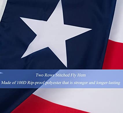 Texas Flags 3x5 ft Outdoor, Texas State Flag Made in USA for Outdoor Heavy Duty, Polyester State of Texas Flags TX Banner with Brass Grommets for House