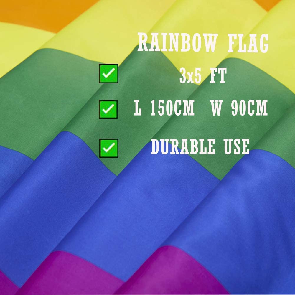 Pride Flag Outdoor Progress Pride Flags 3x5 Gay Bisexual LGBTQ+ Rainbow Banner Fade-Resistant