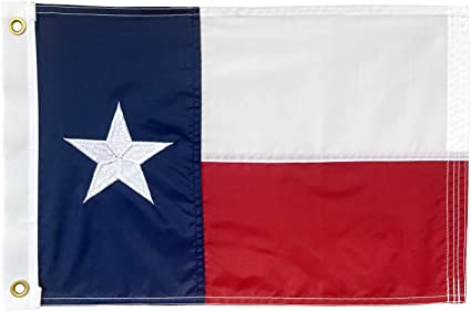 Texas Flag 16x24 Inch TX State Flags Made in USA Embroidered Sewn Boat Flags 210D Oxford Nylon