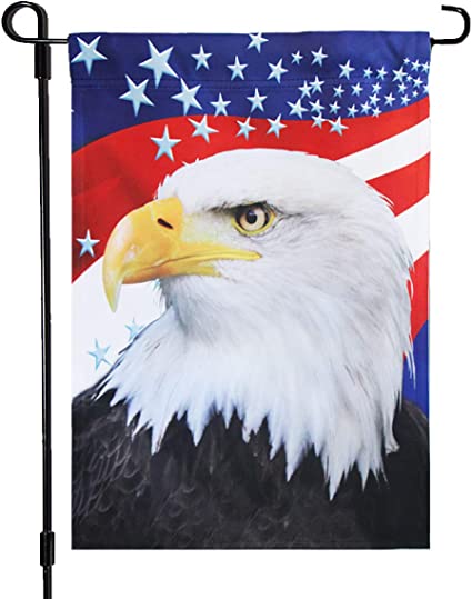 Eagle America Patriotic Garden Flag- July 4th American Independence Day Decorative Yard Flags Banner Double Sided Patriotic Party Decor 12.5 x 18 Inch