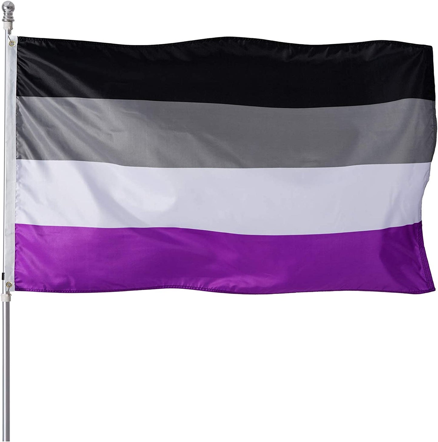 Asexual Pride Flag 3x5 Heavy Duty Polyester LGBT Asexual Omni sexual Equality Flags for outdoor wall with Brass Grommets & Durable Header