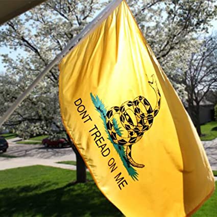 Don't Tread On Me Flag Made in USA Gadsden - Patriotic Flags 3x5 Outdoor Banner with 2 Brass Grommets (Double Sided)