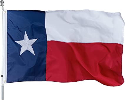 Texas State Flag 3x5 Outdoor - Durable 240D Nylon Oxford TX Flags- UV Protected, Embroidered Stars, Sewn Stripes, Brass Grommets Outside US Flags