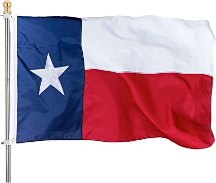 Texas State Flag 4x6 feet, Heavy Duty Embroidered Texas Flags for Outdoors, 240D Nylon TX Flags UV Protected Sewn Stripes with Brass Grommets for Outside Insides House Made in USA