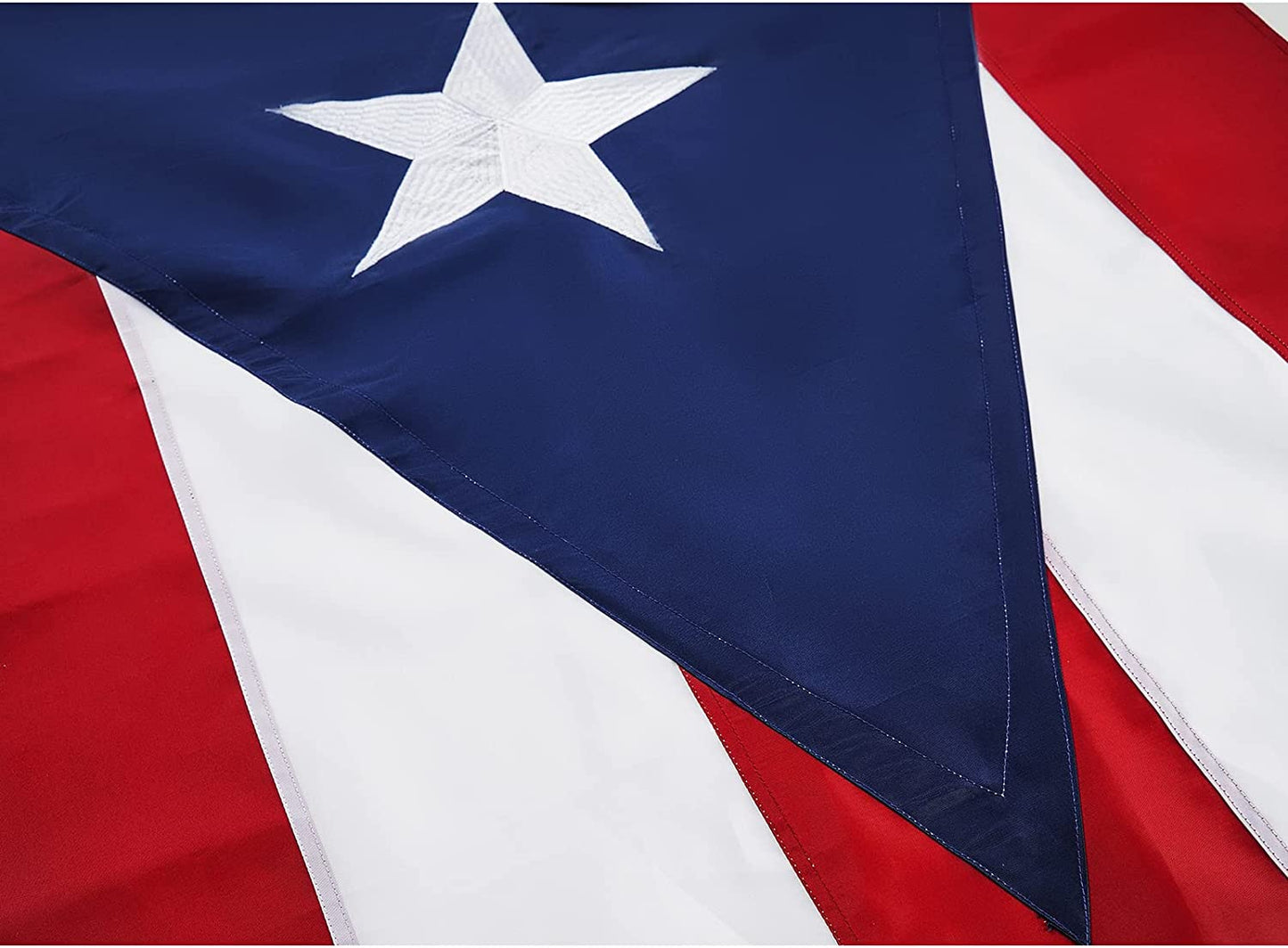 SYII Puerto Rico Flag 4x6 FT, Embroidered Star and Double Stitched Sewn Stripes with 2 Brass Grommets, Durable Polyester Puerto Rican Flags Outdoor Banner, Made in USA