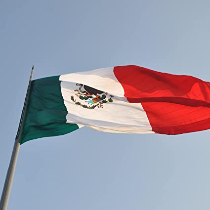 Mexico Flag 3x5 ft Outdoor, Embroidered Double Sided Mexican National Flags Made in USA, Polyester 210D Heavy Duty Bandera Mexicana MX Mexico Flags with 2 Brass Grommets for Outsides House Room Decoration