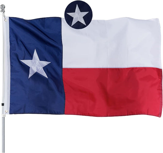 TOPFLAGS Texas Flag 3x5 Outdoor - Texas Flags Heavy Duty Oxford Nylon State Flag Made in USA Embroidered Sewn Stripes with Canvas Header 2 Brass Grommets for Room Outside