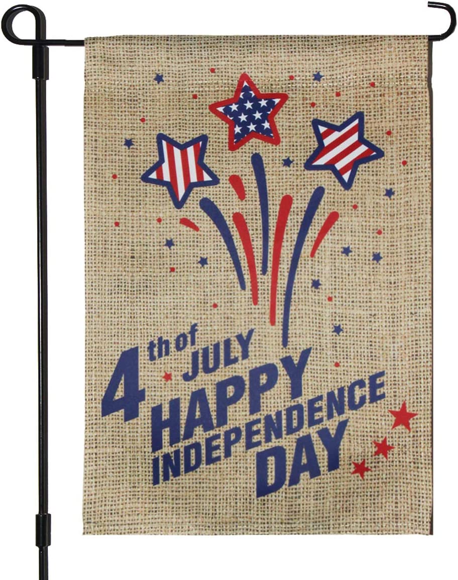 4th of July Garden Flags- American Patriotic Memorial Independence Day House Yard Flag Banner Double Sided Print 12.5" x 18"