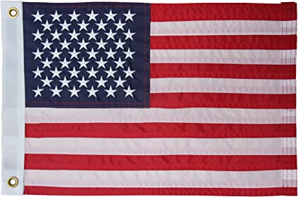 American USA Boat flag 16x24 US Flag - Heavy Duty Outdoor Unite States Flags Embroidered Stars Sewn Stripes with Brass Grommets