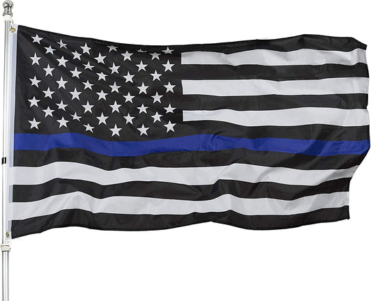 Thin Blue Line American Flag - 4x6 Blue Stripe American Matter Police Flags - USA Honoring Law Enforcement Officers Banner Flags Outdoor Indoor