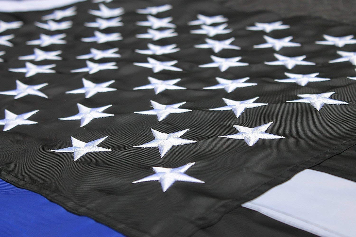 Thin Blue Line Flags 2x3 Outdoor Made in USA - Embroidered Stars Police Flag, Heavy Duty Back The Blue Flag Stripe Blue Line Lives Matter Flags Banner with 2 Brass Grommets