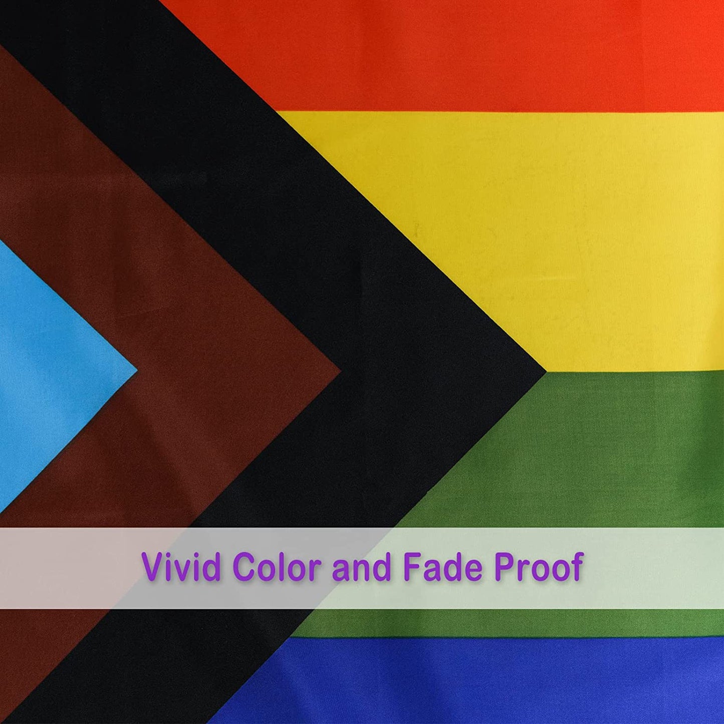 SYII Progress Pride LGBT Flag 4x6 Ft, Rainbow Gay Lesbian Bisexual Transgender Community Flags, Vivid Color LGBTQ Resistant UV Outdoor Banner with 2 Brass Grommets