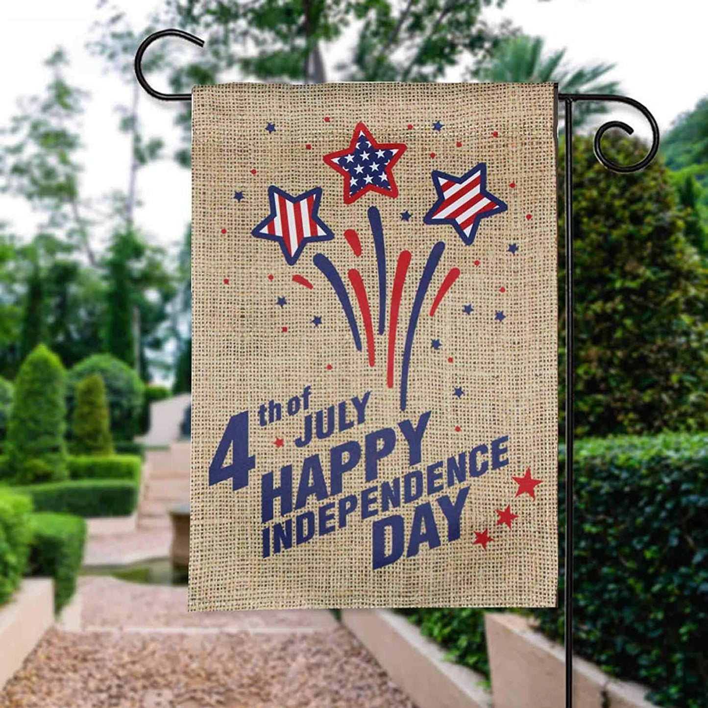 4th of July Garden Flags- American Patriotic Memorial Independence Day House Yard Flag Banner Double Sided Print 12.5" x 18"