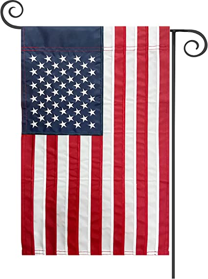 American Flag USA Garden Flag 12 x 18 - Patriotic Small American Flags with Embroidered Stars for Yard