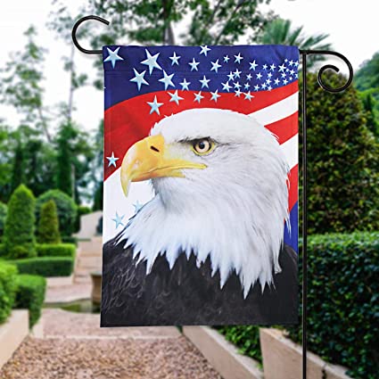 Eagle America Patriotic Garden Flag- July 4th American Independence Day Decorative Yard Flags Banner Double Sided Patriotic Party Decor 12.5 x 18 Inch