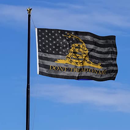 Dont Tread On Me Flag 3x5 - Double Sided Black American Made in USA Gadsden Flags 3Ply Heavy Duty Durable Tea Party Libertarian USA Outdoor Banner