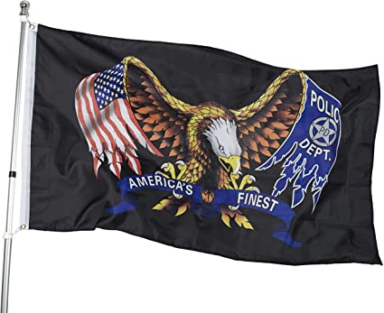 USA Police Dept Eagle Flag - America’s Finest Flag - 3" x 5" Durable Polyester Indoor Outdoor Banner