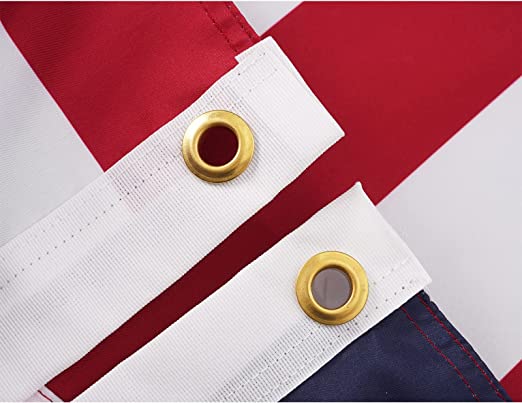 American Flag 2x3 Ft Double Side US Flags - Made in USA - Heavy Duty United State Outdoor USA Flags with 2 Brass Grommets for Outside