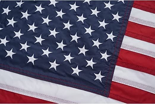 American Flag 16x24 Boat Flags Outdoor Heavy Duty Made in USA - Embroidered USA 1.3x2Ft Flags - Heavy Duty Banner US Nylon Sewn Stripes Indoor with 2 Brass Grommets