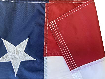 Texas Flag 16x24 Inch TX State Flags Made in USA Embroidered Sewn Boat Flags 210D Oxford Nylon