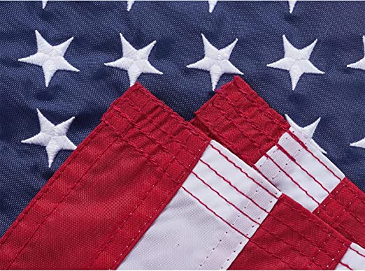 American Flag 16x24 Boat Flags Outdoor Heavy Duty Made in USA - Embroidered USA 1.3x2Ft Flags - Heavy Duty Banner US Nylon Sewn Stripes Indoor with 2 Brass Grommets